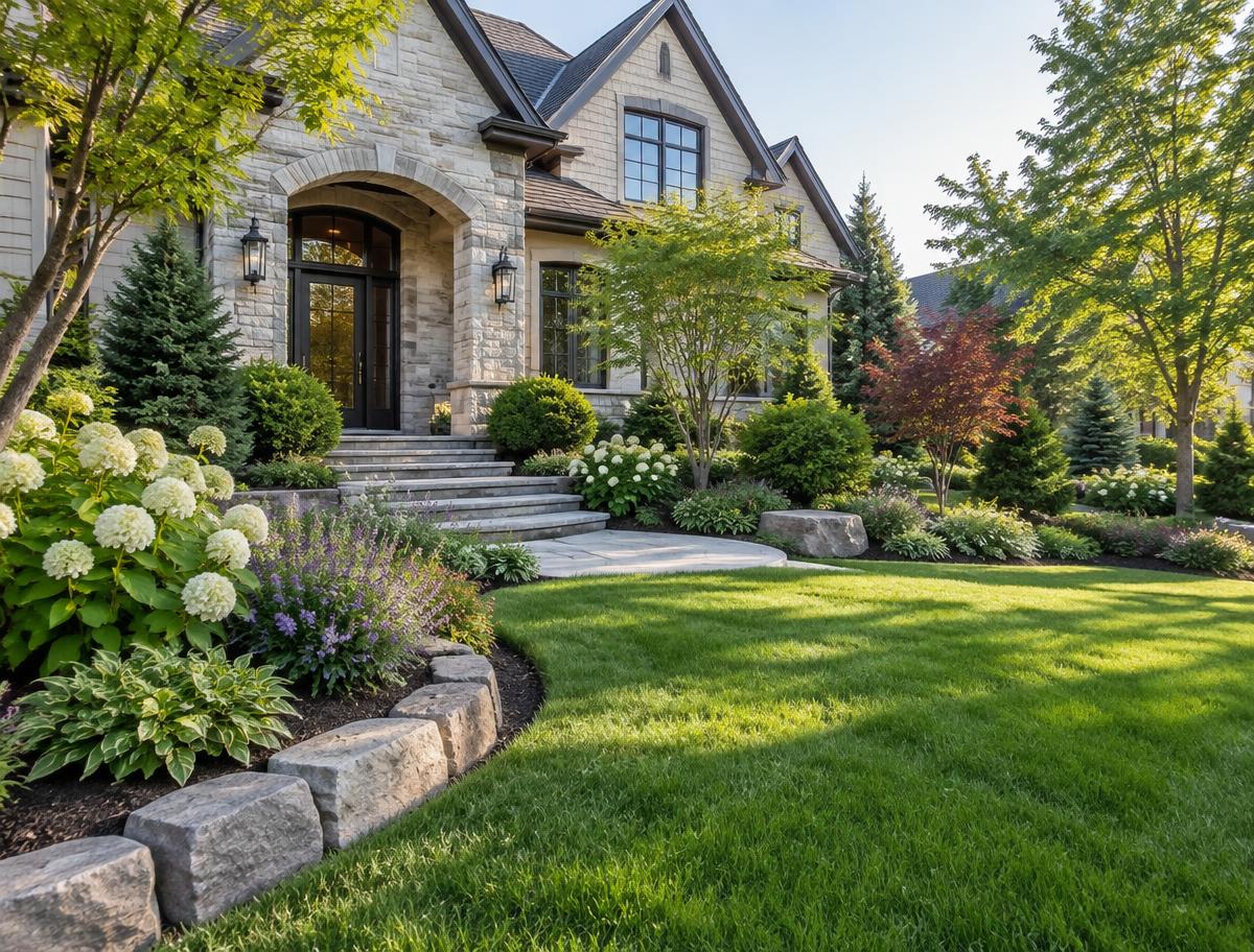 Finished landscaping project